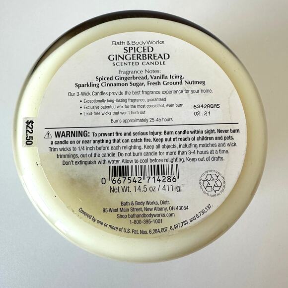 Bath & Body Works Spiced GIngerbread 3-Wick Large Candle 14.5 oz - Picture 5 of 5